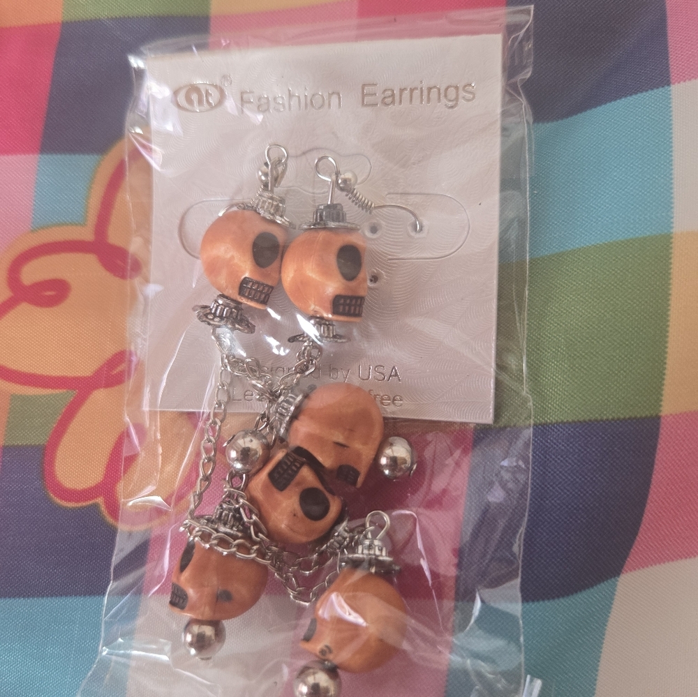SKULL FASHION EARRINGS - Picture 1 of 3
